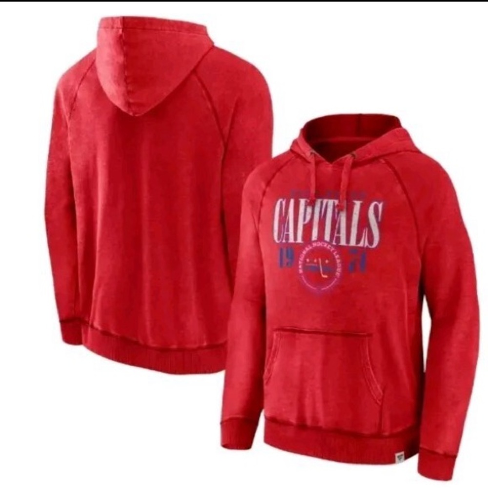 NHL Fanatics Washington Capitals Vintage Snow Wash Hoodie Pullover Men's Size L